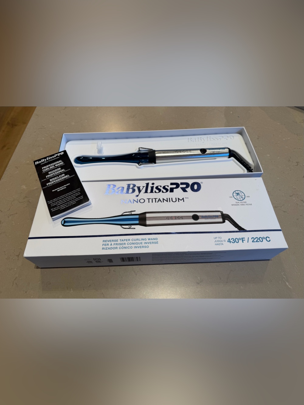 BaByliss Nano Titanium Hair Straightener — Silver/Blue Accents - Picture 2 of 5